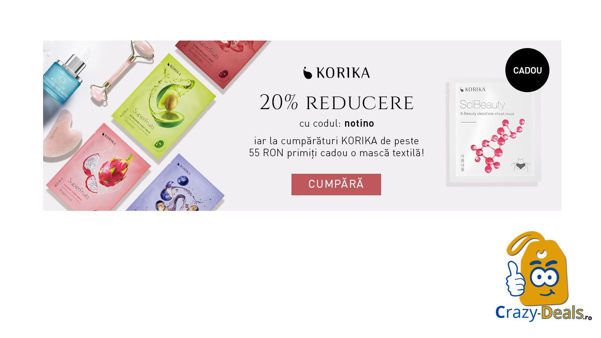 20% reducere pe Notino la intregul brand KORIKA | Cod reducere Notino