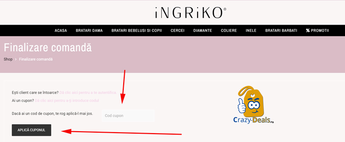 Cum folosesc un voucher sau cod reducere Ingriko
