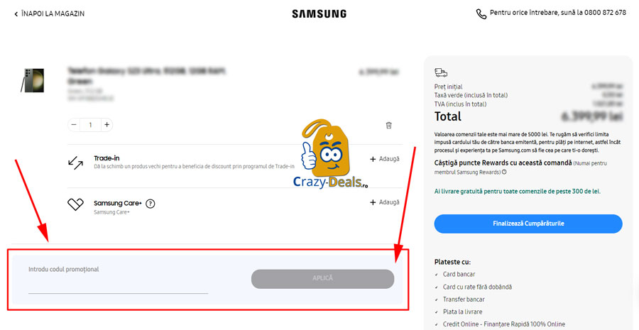 Cum activezi un cod reducere pe Samsung