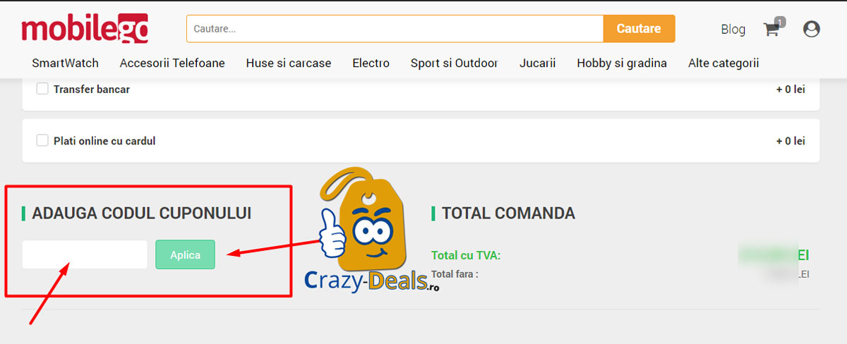 Cum activezi un cod reducere Mobilego