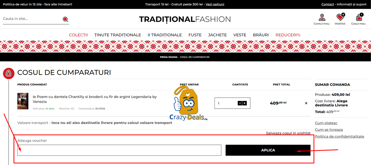 Cum activezi un cod reducere TraditionalFashion