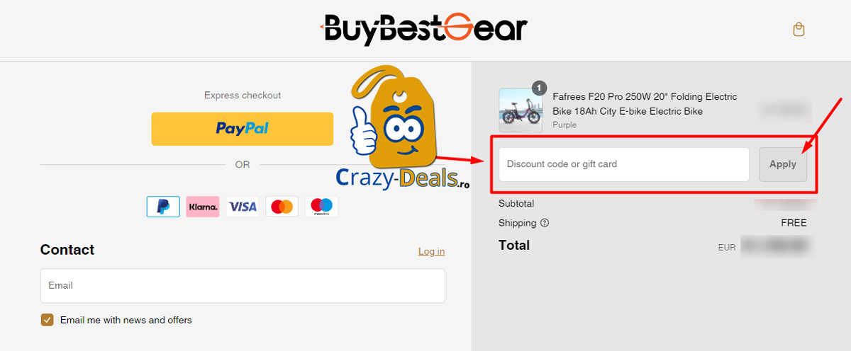 Cum activezi un cod reducere pe BuyBestGear