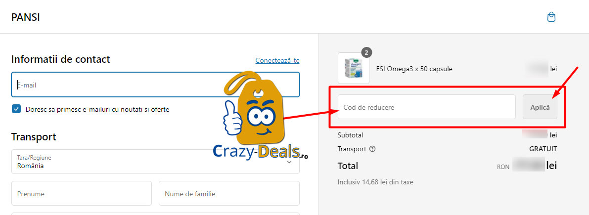 Cum activezi un cod reducere Pansiprod