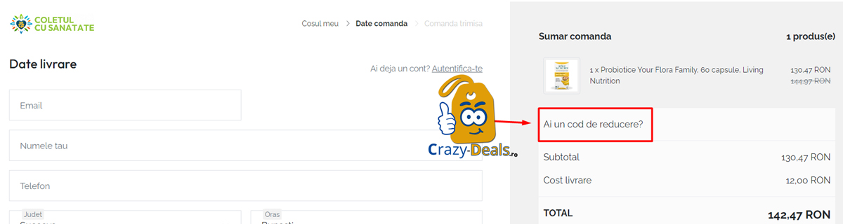 Cum activezi un cod reducere pe Coletul cu Sănătate