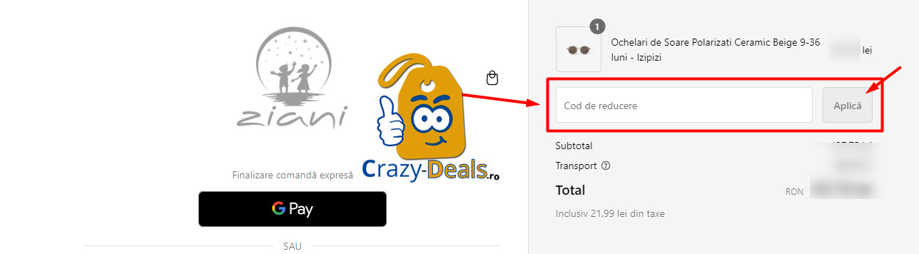 Cum activezi un cod reducere pe Ziani