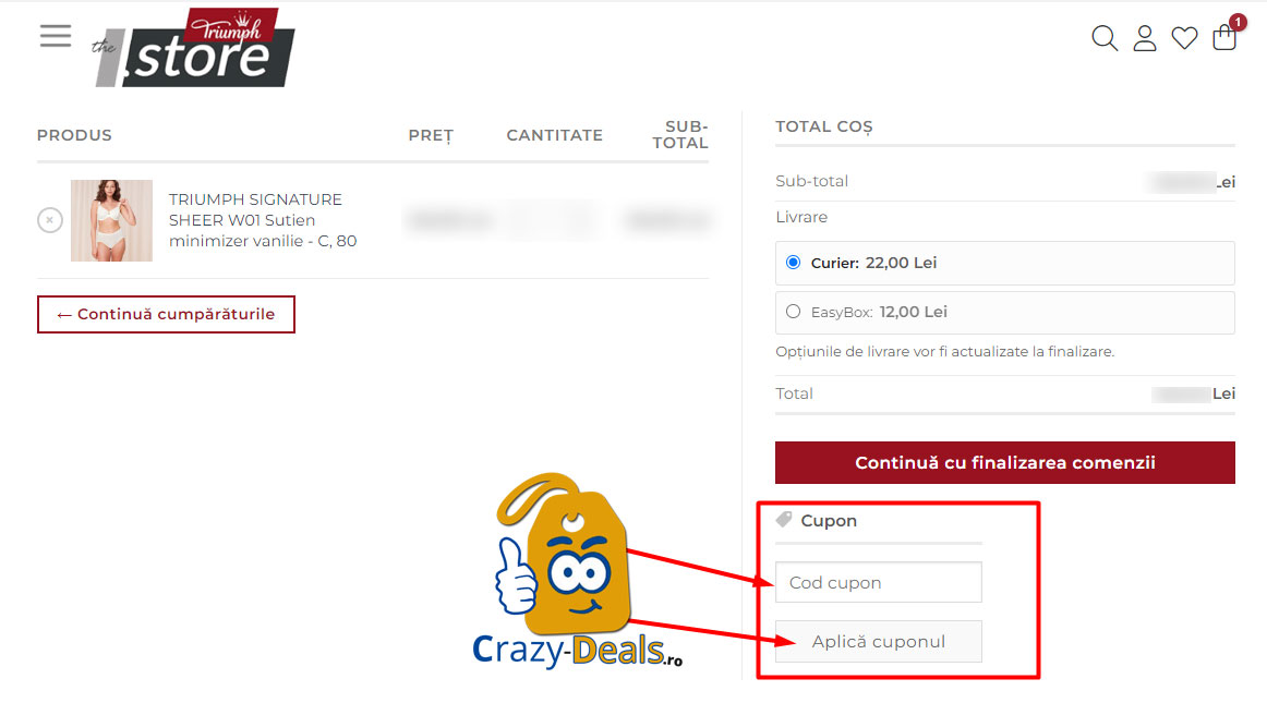 Cum activezi un cod voucher pe Triumph Store