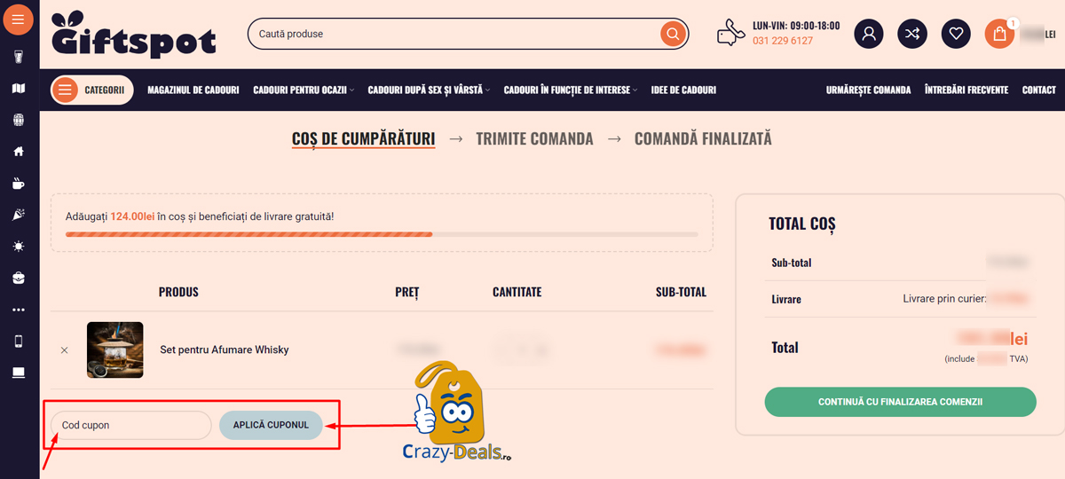Cum să folosești un cod de reducere Giftspot