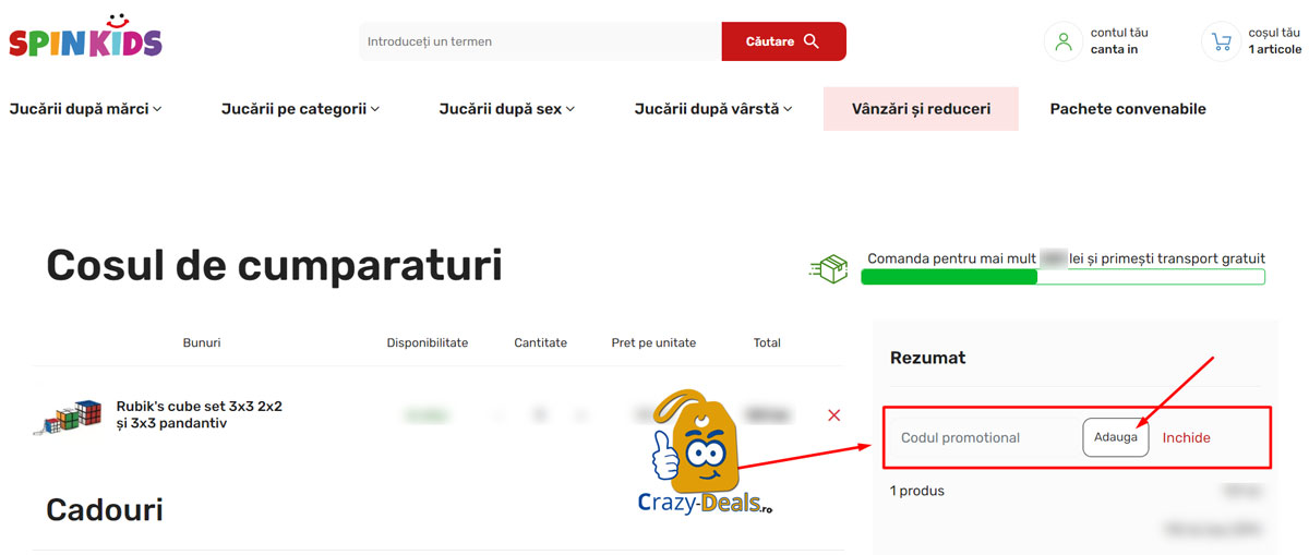 Cum să folosești un cod de reducere Spinkids