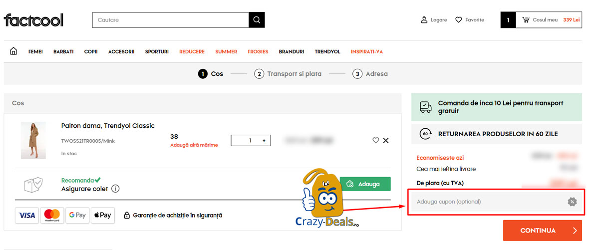 Cum să folosești un cod de reducere Factcool