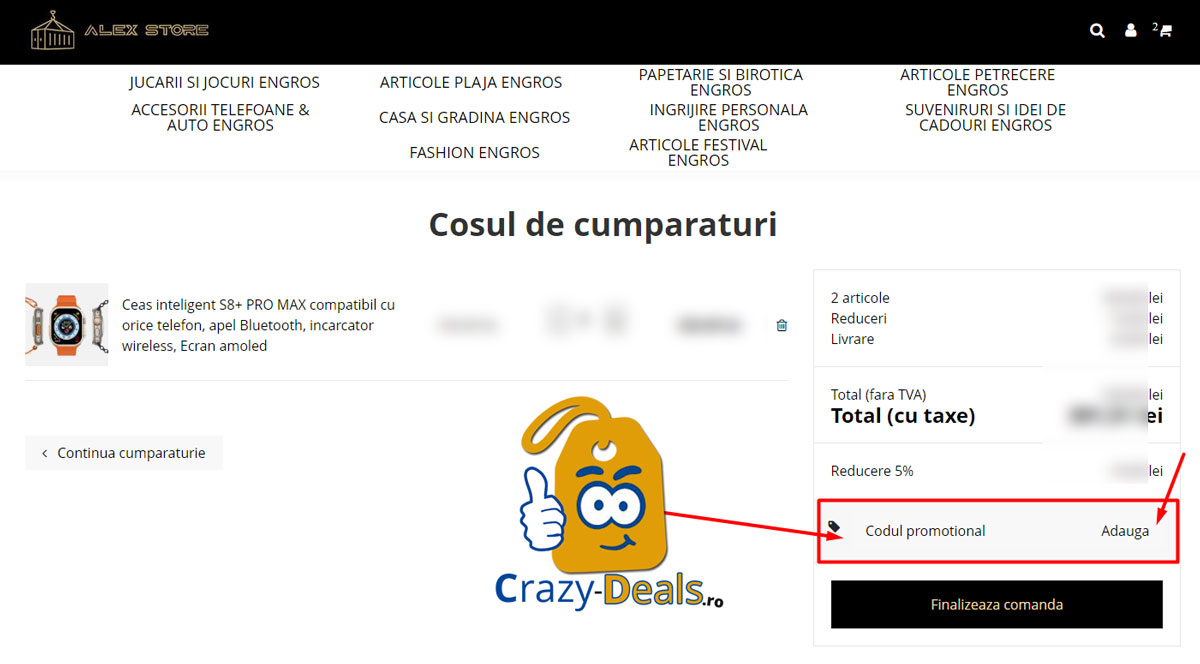 Cum să folosești un cod de reducere Alex Store