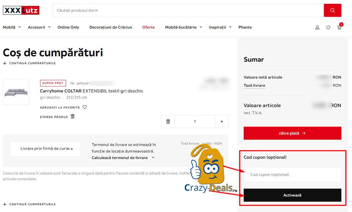 Cum să folosești un cod de reducere XXXLutz