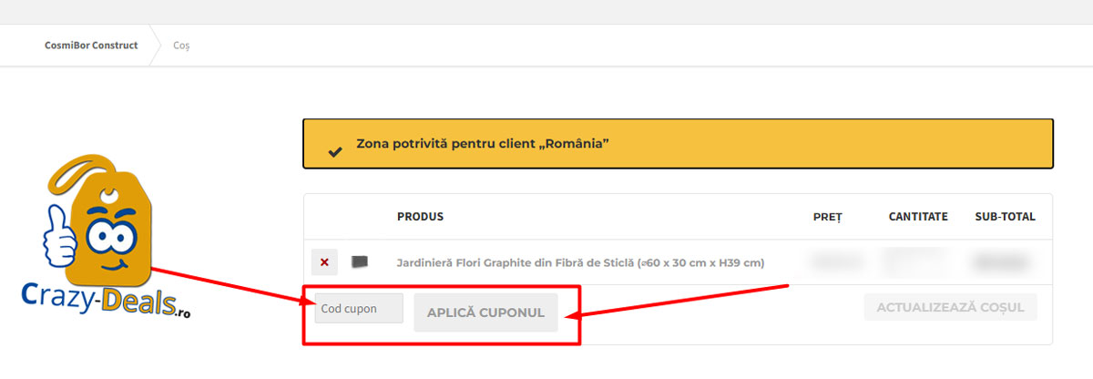Cum să folosești un cod de reducere CosmiBor Construct