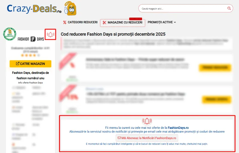 Folosește notificările pe Crazy-Deals.ro ca să nu stai cu ochii pe toate site-urile.