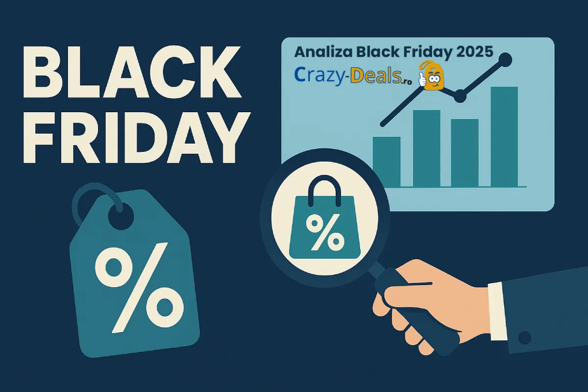 Black Friday 2025: Analiza completă a reducerilor, duratei campaniilor și tendințelor observate pe Crazy-Deals.ro
