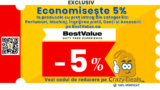 Cod reducere BestValue -5% pentru produsele cu preț întreg din categoriile Parfumuri, Machiaj, Îngrijirea Pielii, Genți si Accesorii | Exclusiv